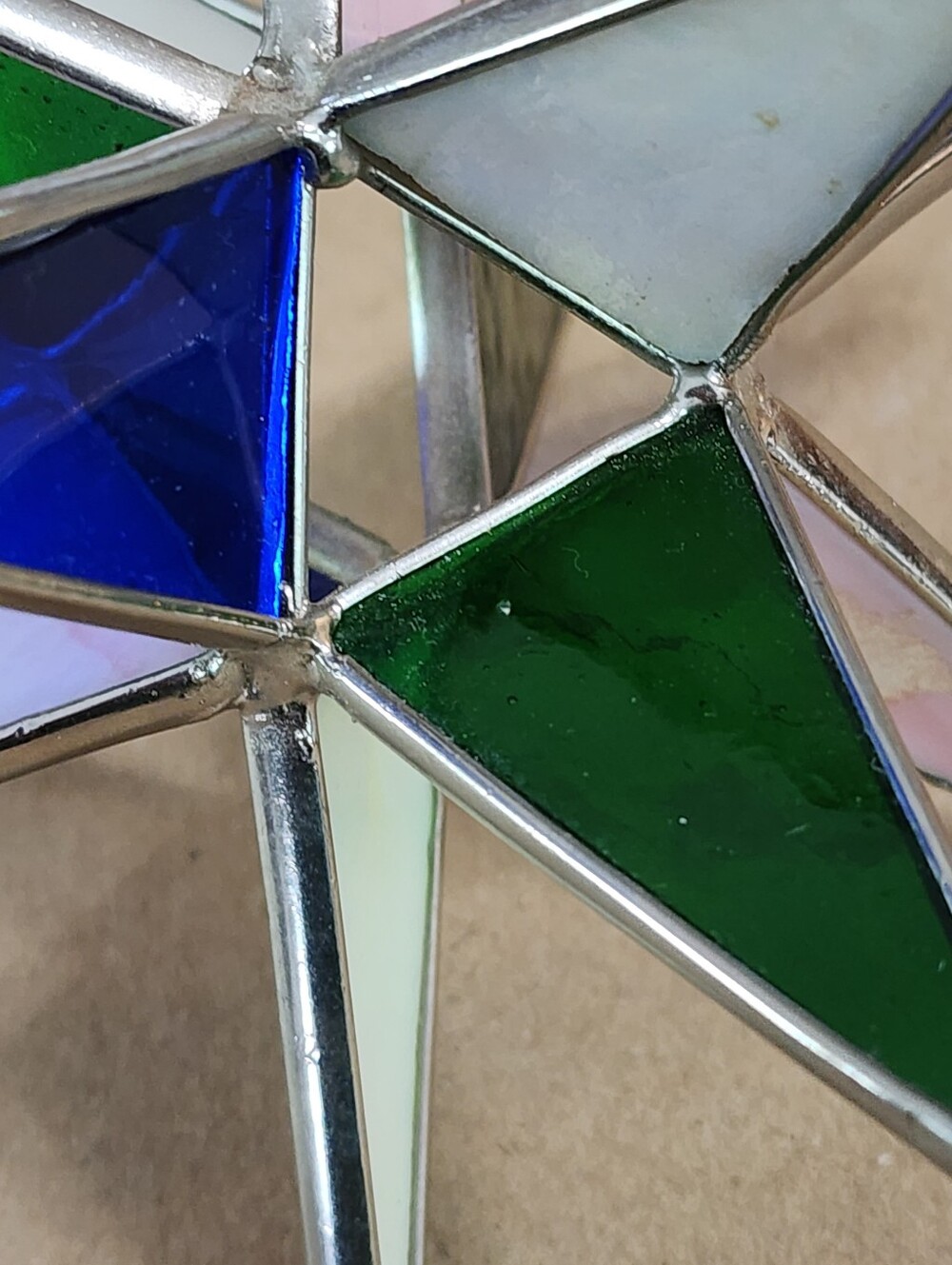 12 Point Stained Glass Moravian Star Multicolor Topper Ornament Suncatcher 5.75" - Picture 11 of 11